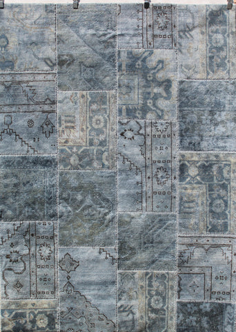 Vintage Patchwork Overdyed Wool Rug -Size 1.70m x 2.40m